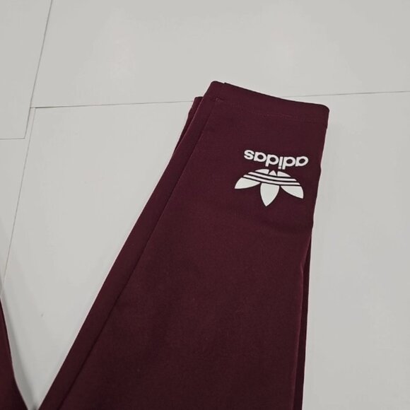 Adidas Originals Trefoil Maroon Leggings Women's Size 2XS Excellent Condition - Picture 6 of 8